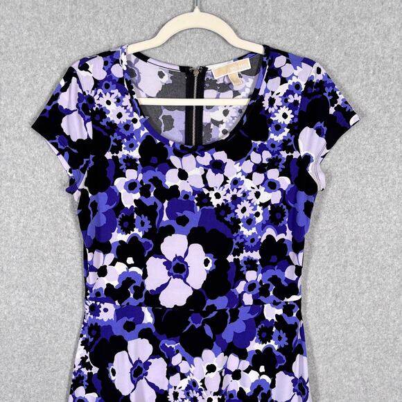 Michael Kors Dress Medium Thin Flowy Stretch Slinky Liquid Career Knit Retro Mod - Picture 2 of 12